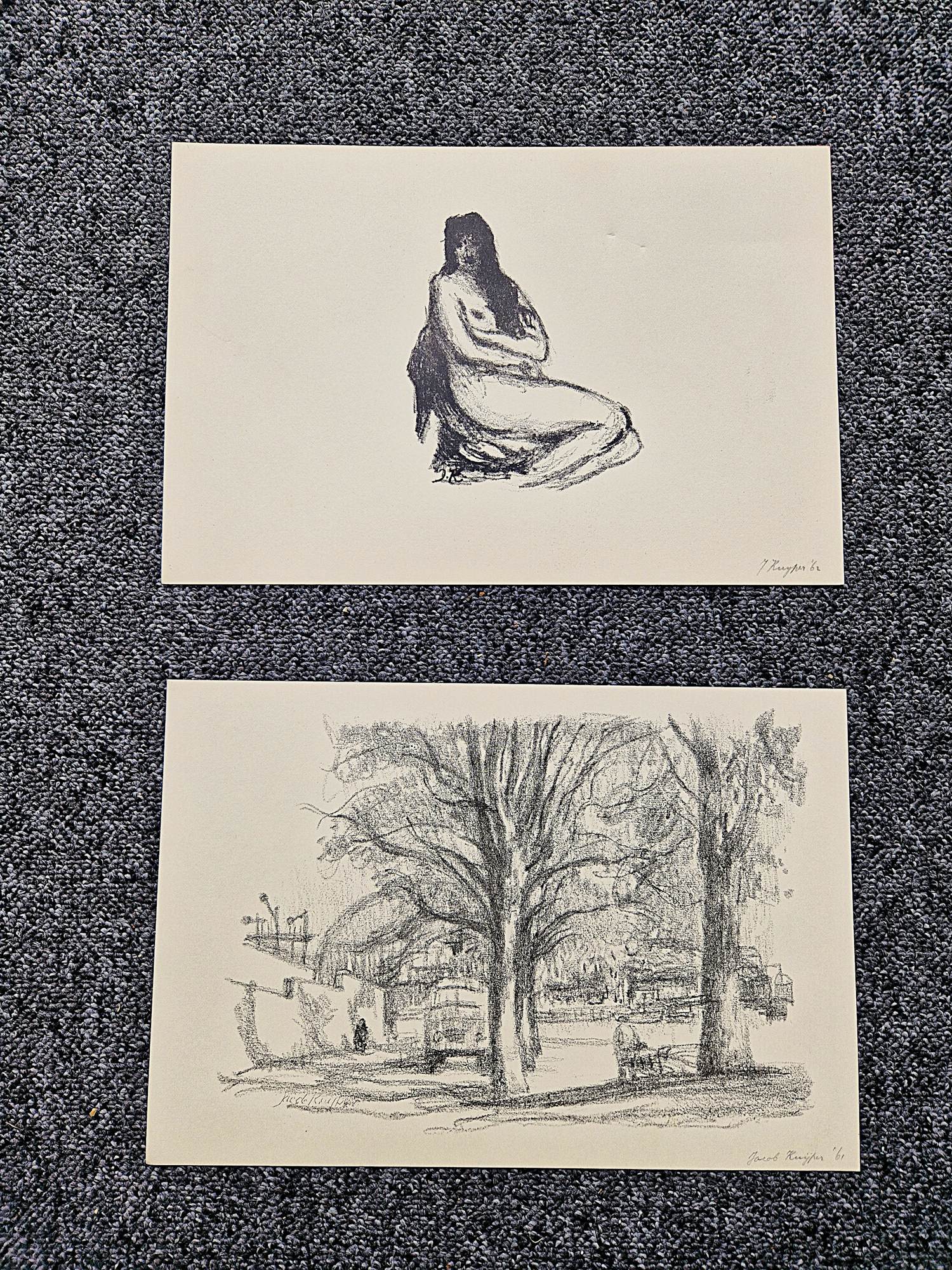 AcheterJacob Kuijper - Twee jaren 60 Litho's "vrouwelijk naakt en stadspark " potloodgesigneerd? Enchérissez de 45!