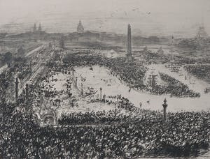 Paul Renouard - Litho, Place de la Concorde tijdens de overwinning van 1918 kopen? Bied vanaf 50!