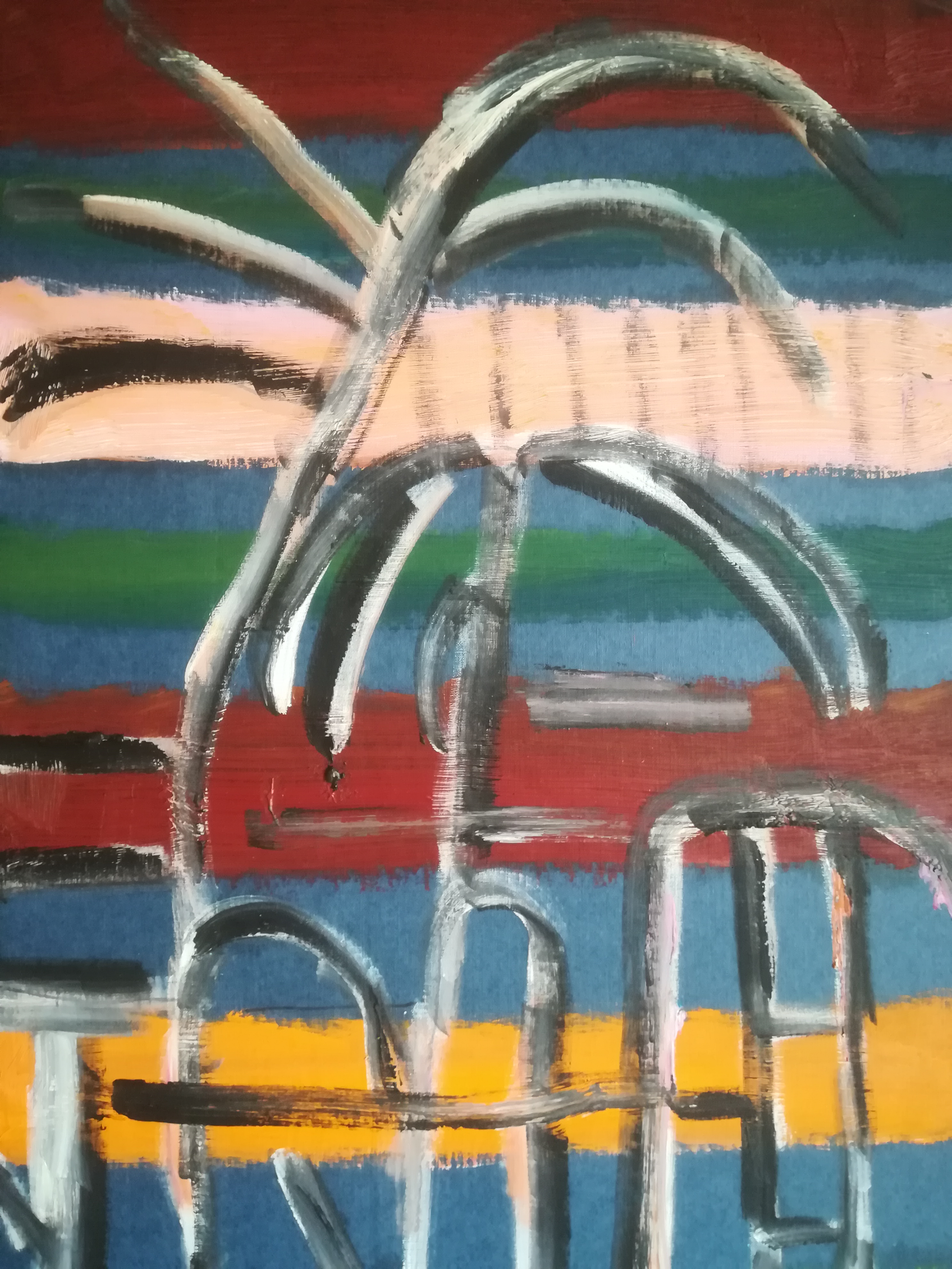 Meertje Kaal - (1930 - 2016) "Santa barbara" 2007 Acrylverf op papier  kopen? Bied vanaf 25!