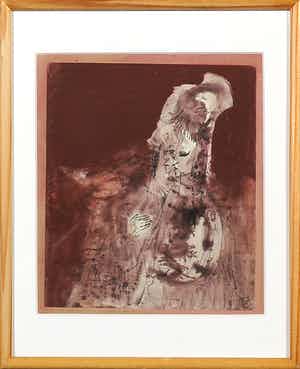 Luis Filcer - Gemengde techniek op papier, Zonder titel - Ingelijst verkocht voor € 35!