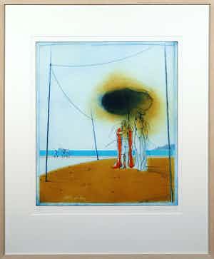 Ronald Tolman - Ets, Le roi s'amuse, Ingelijst verkocht voor € 100!