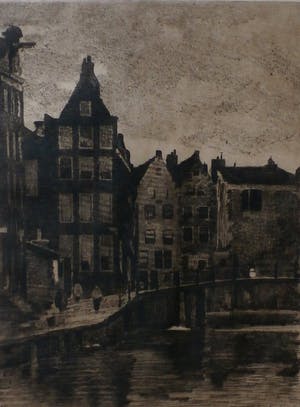 Willem Witsen - ets: Valkenburg (Amsterdam) - 1915- 1919 kopen? Bied vanaf 289!