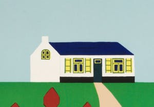 Joseph Willaert - Rood hekken met huisje in achtergrond kopen? Bied vanaf 350!