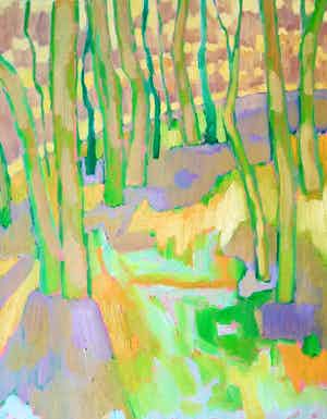 Niet of onleesbaar gesigneerd - Geel bos, Kitty van der Meer verkocht voor € 1!