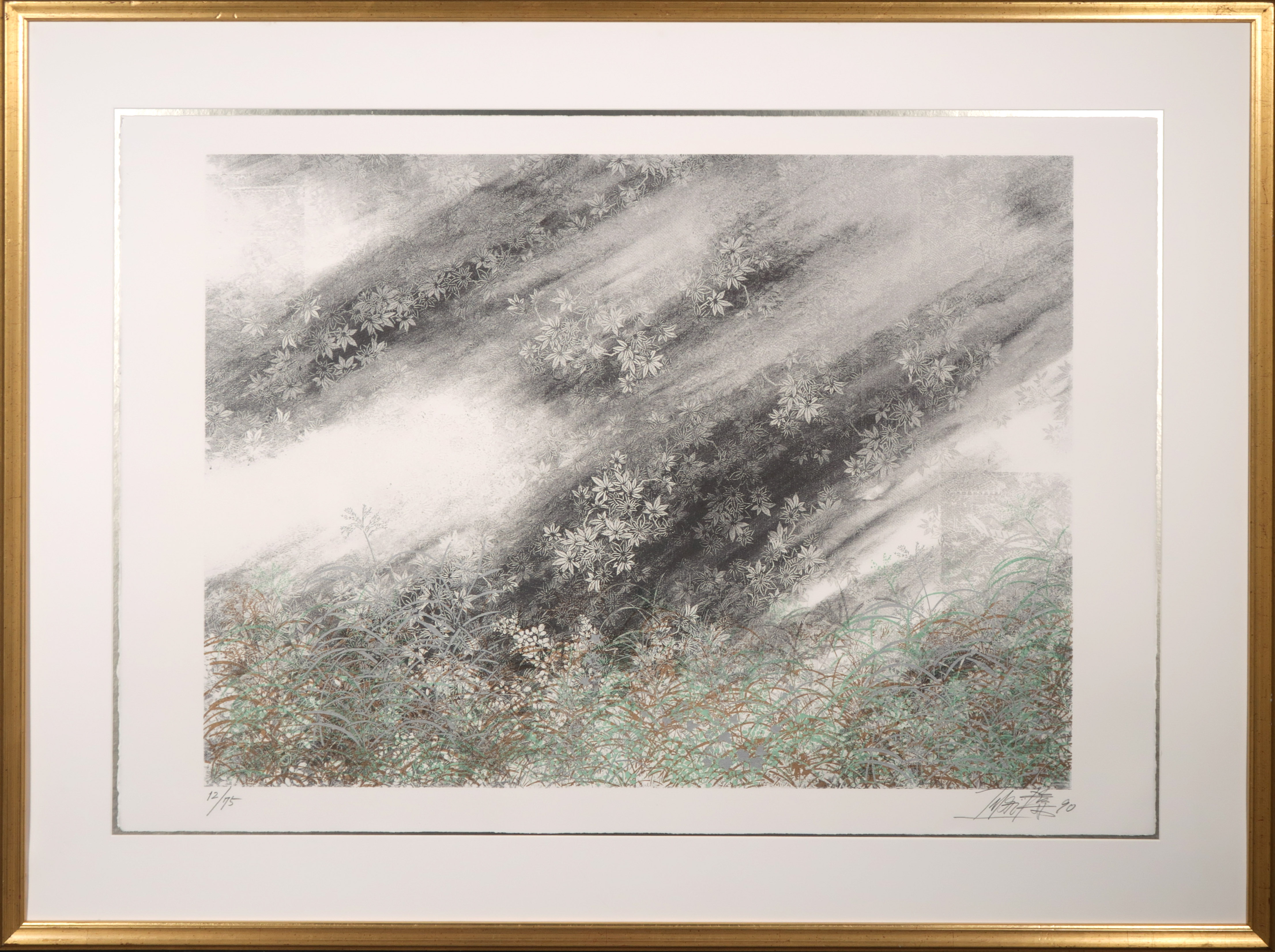 Toshimitsu Imai - Litho, Dix Mille Aubes / Memoire de la liberte - Ingelijst zonder glas verkocht voor € 1!