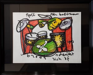Herman Brood - DRUMMER - viltstift op papier kopen? Bied vanaf 850!