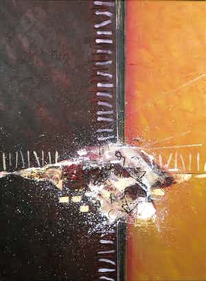 Han Teng - Acryl op Doek, Zonder titel, (Groot) verkocht voor € 50!