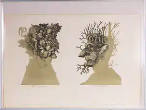 Kees Franse - Litho naar Arcimboldo, Autunno - Inverno - Ingelijst verkauft für € 50!