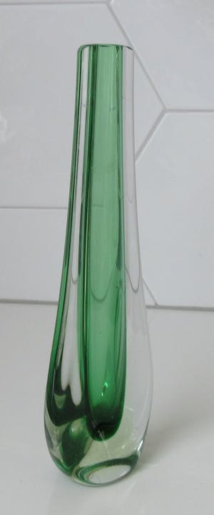 Flavio Poli - Groene Sommerso Teardrop vaas - uitvoering Seguso Vetri kopen? Bied vanaf 70!