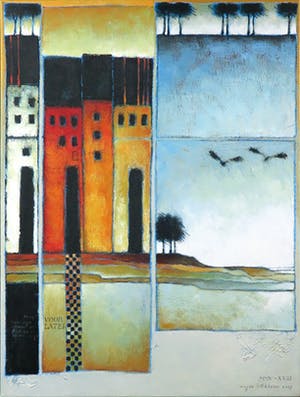 Magda Luttikhuizen - Acryl op doek, De Vroege Avond 2 - Ingelijst kopen? Bied vanaf 60!