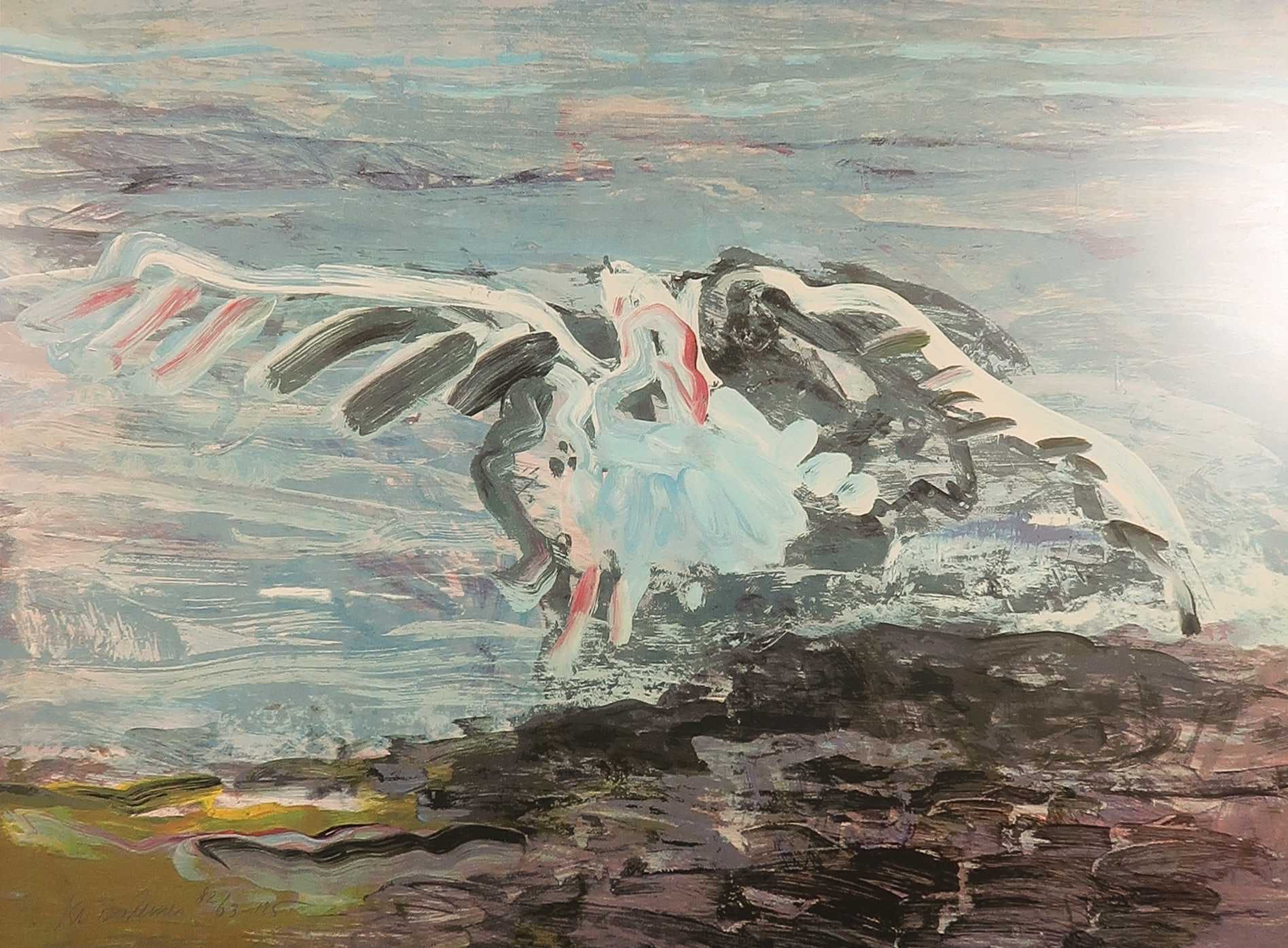 Kees van Bohemen - Litho, Meeuw - Ingelijst kopen? Bied vanaf 1!