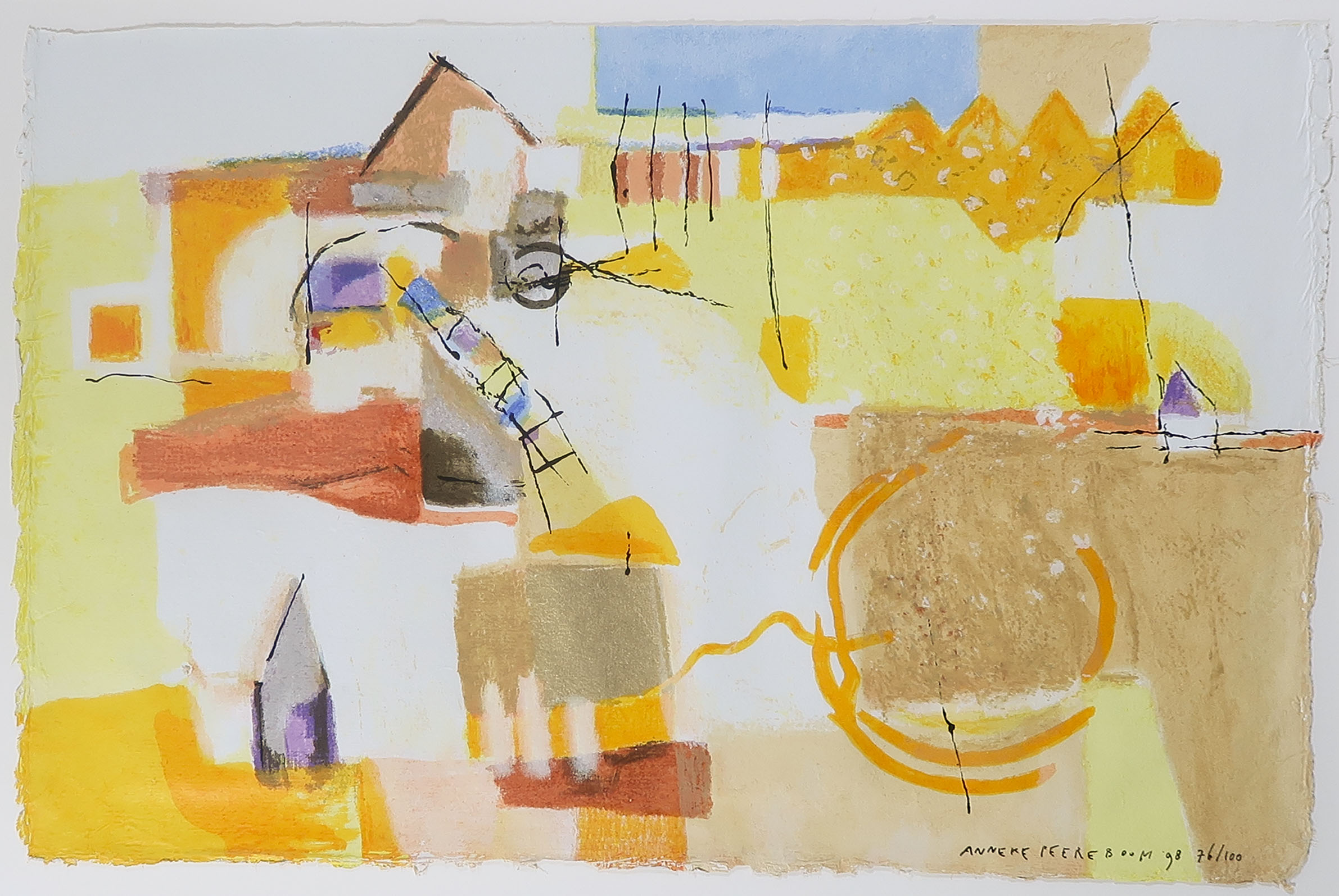 Anneke Peereboom - Zeefdruk, Zonder titel - Ingelijst kopen? Bied vanaf 35!