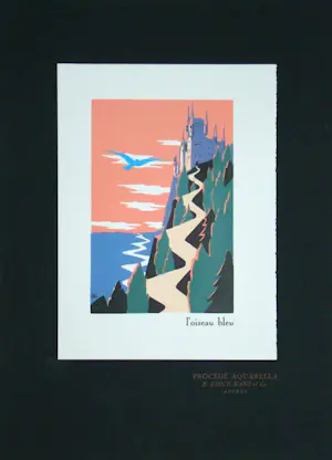 Achille Kas - De Blauwe Vogel - 1932 - Originele lithografie - Aquareltechniek - Gesigneerd kopen? Bied vanaf 100!