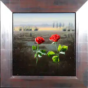 Ger Stallenberg - Olieverf op doek, Mystery Garden - Ingelijst verkauft für € 150!