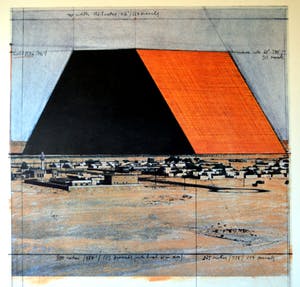 Christo - MASTABA- offset op gehamerd karton-handgesigneerd 100x70 cm kopen? Bied vanaf 320!