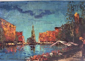 Niet of onleesbaar gesigneerd - Bloemenmarkt in Amsterdam (gesigneerd Willemse) kopen? Bied vanaf 1!