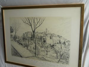 Serge Mendjisky - Grote ingelijste litho , Saint-Paul-de-Vence – met dédicace - 1982 kopen? Bied vanaf 75!