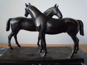 Brons (Onbekend) - Bronzen beeld 2 paarden naar P.J.Mene kopen? Bied vanaf 45!