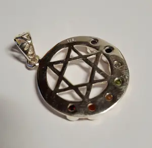 Nieuw zilveren Chakra hanger in de vorm van een hexagram kopen? Bied vanaf 55!