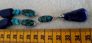 Zilveren ketting 925 met echte Lapis lazuli,koper turkoois kopen? Bied vanaf 25!
