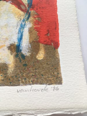 Hans Vanhorck - Kleurenlitho z.t. kopen? Bied vanaf 50!