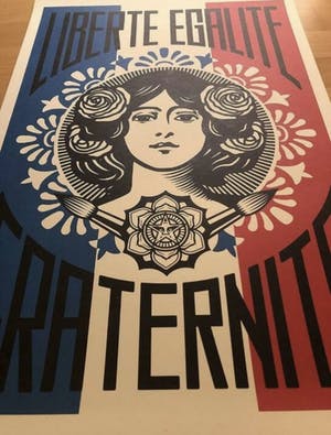 Shepard Fairey - LIBERTÉ, ÉGALITÉ, FRATERNITÉ - gesigneerd kopen? Bied vanaf 1!