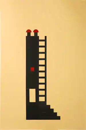 Barbara Kletter - Collage op papier, Zonder titel IV verkocht voor € 50!