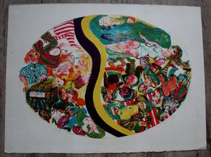 Jacqueline de Jong - Litho: Compositie met veel beeldelementen kopen? Bied vanaf 40!