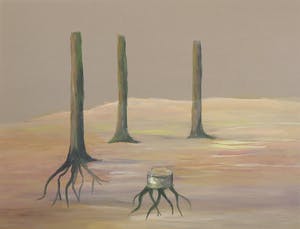 Niet of onleesbaar gesigneerd - Gouache op papier, Bomen kopen? Bied vanaf 1!