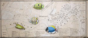 Jan Bollaert - Acryl op papier, Tropical Antwerp - Ingelijst (Groot) kopen? Bied vanaf 50!