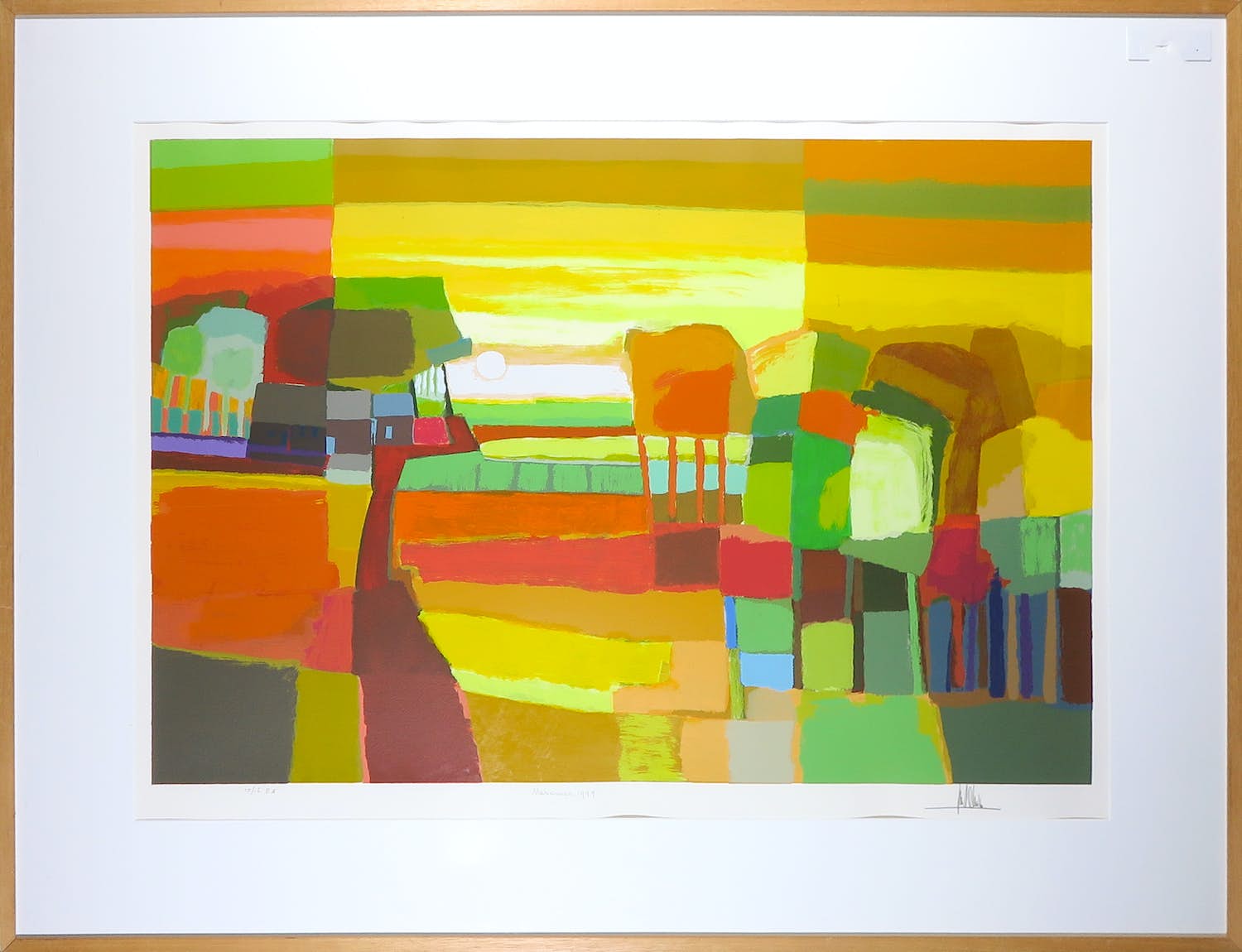 Ton Schulten - Zeefdruk, Nazomer - Ingelijst (Groot formaat!) verkocht voor € 350!