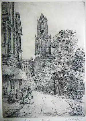 Anna Doedijns - Utrecht Oudegracht kruising Vinkenburgstraat -lijnets- vendu pour 35€ !