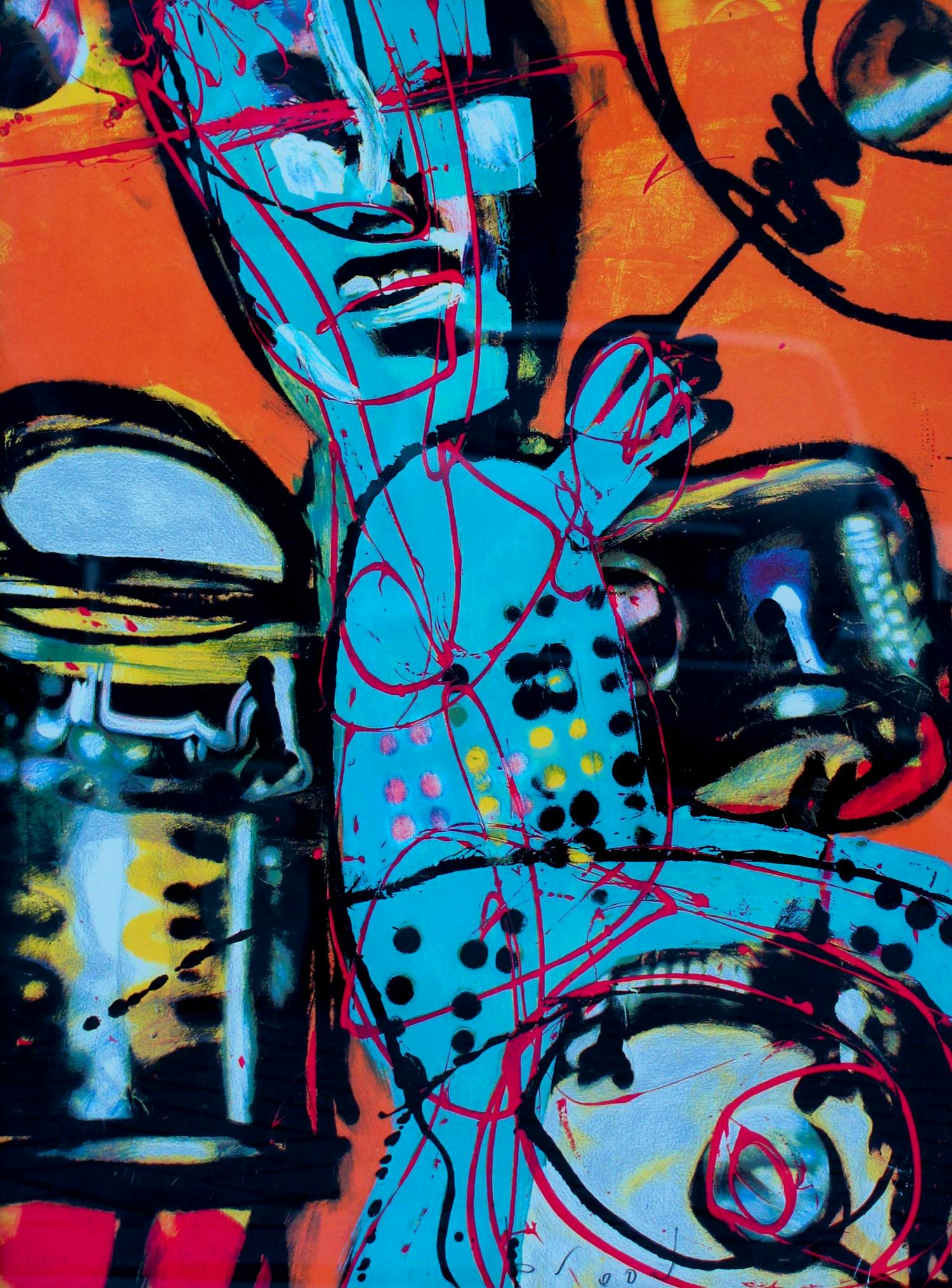 Herman Brood - Ingelijste zeefdruk: het bandje: de drummer - 1990 kopen? Bied vanaf 350!