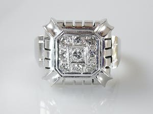 18k witgouden ring met 0.33 ct diamanten - ringmaat 18,50 mm (58) kopen? Bied vanaf 550!