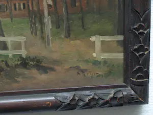 Annie Bruin - Olieverf op doek , Dorpsgezicht Laren? – Lijst, 34 x 44½ cm kopen? Bied vanaf 1!