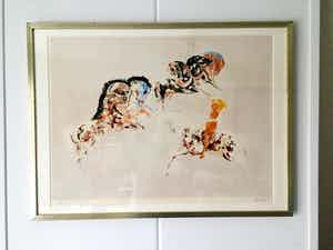 Frits Klein - Circuspaarden - Lithografie, Prachtig Ingelijst verkocht voor € 69!