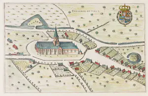Joan Blaeu - Handgekleurde kopergravure, Ruyslede by Tielt, België (uit het Stedenboek, 1649) kaufen? Bieten Sie von 1!