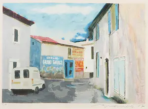 Willem Brauck - Zeefdruk, Grand Garage - Ingelijst kopen? Bied vanaf 1!