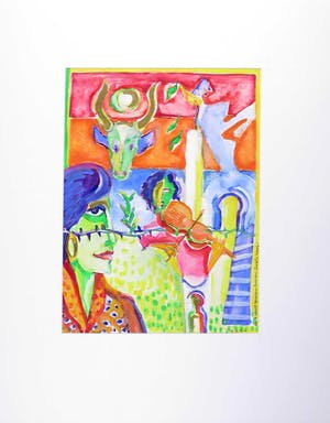 Joe Wols - Acryl op papier, Op de wereld kopen? Bied vanaf 1!