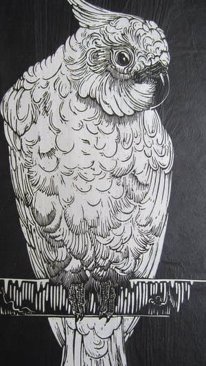 Jan Schonk - 2 houtsnedes "Kaketoe" en "twee reigers". kopen? Bied vanaf 35!