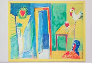 Joe Wols - Lot van twee werken met gemengde techniek op papier, De Deur en Provance kopen? Bied vanaf 1!