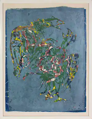 Jan Bezemer - Houtsnede, Hanengevecht - Ingelijst vendu pour 50€ !
