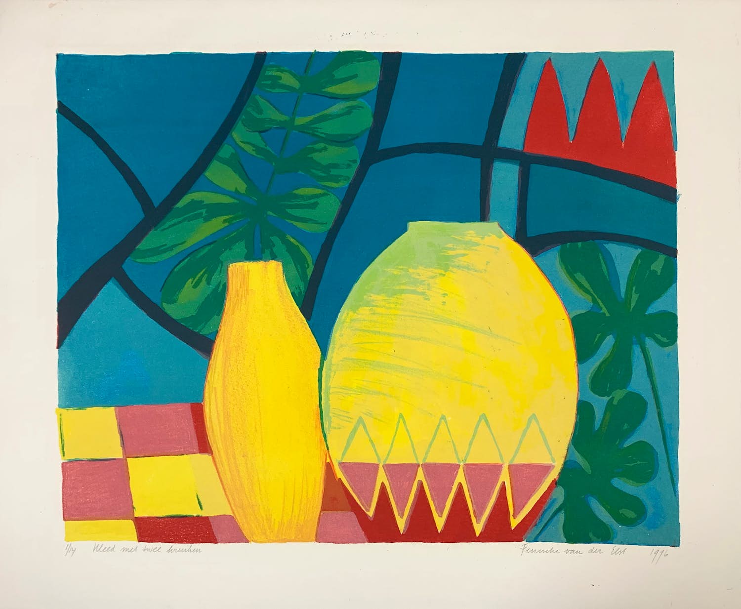 Fenneke van der Elst - Kleed met twee kruiken verkocht voor € 35!