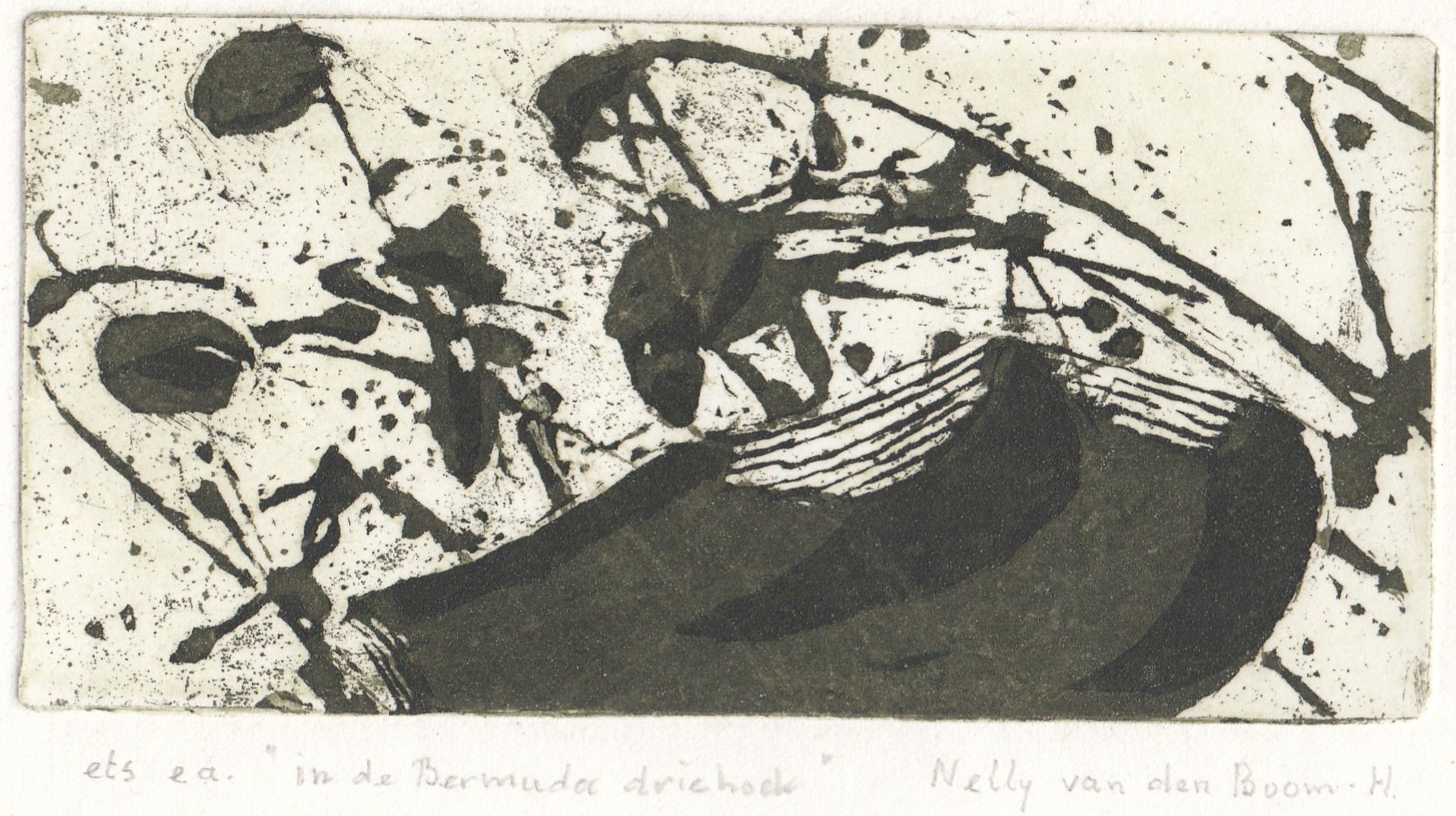 Nelly van den Boom-Hukkelhoven - Ets - In de Bermuda Driehoek kopen? Bied vanaf 1!