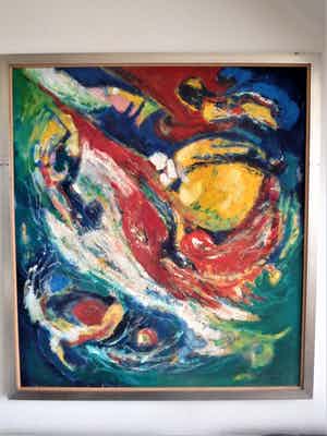 Klaas de Poel - figuren in abstract verkocht voor € 250!