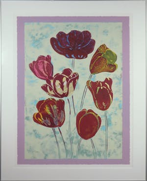Marjan Jaspers - Zeefdruk, Tulpen II - Ingelijst (Groot) kopen? Bied vanaf 1!