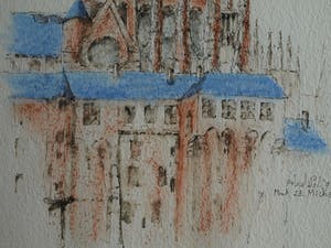 Niet of onleesbaar gesigneerd - Ingelijste tekening , Mont Saint-Michel – gesigneerd - 1996 kopen? Bied vanaf 1!