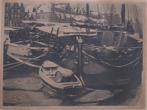 Willem Witsen - Turfschepen in de Oude Schans kopen? Bied vanaf 350!