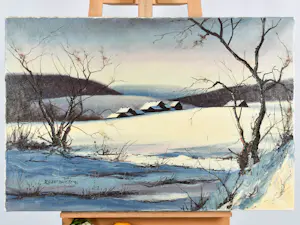 Albert Buikema - Winterse Alpenweide kopen? Bied vanaf 200!