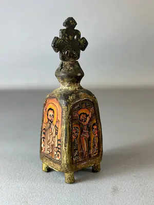 Ethiopie - 231050 - Old Brass Handpainted Ethiopian Coptic altar icon - Ethiopia kopen? Bied vanaf 120!